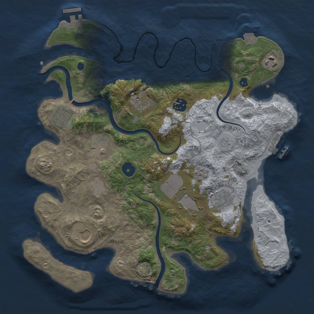 Rust Map: Procedural Map, Size: 3500, Seed: 288847173, 15 Monuments