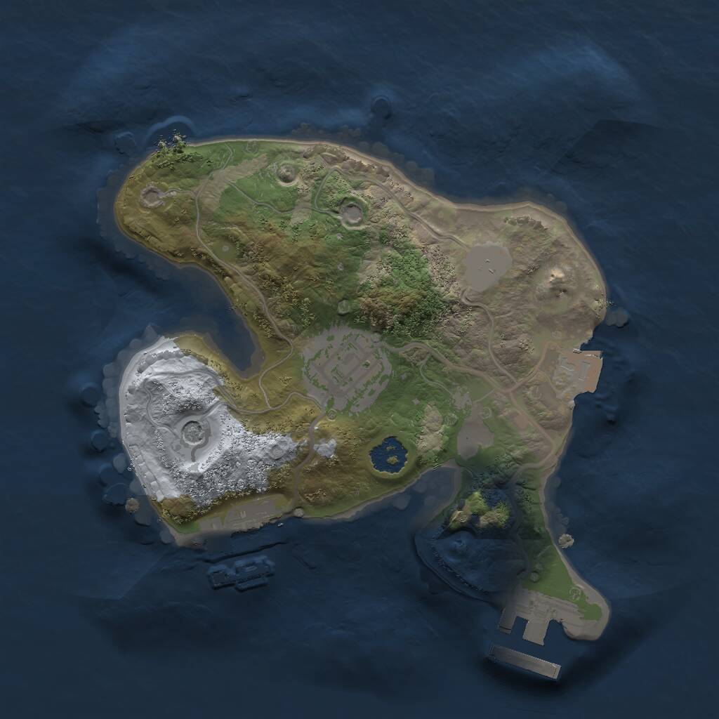 Rust Map: Procedural Map, Size: 2000, Seed: 2038702777, 5 Monuments