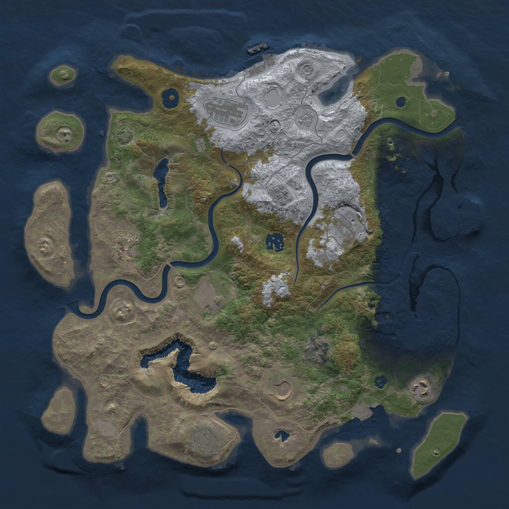 Rust Map: Procedural Map, Size: 4000, Seed: 15758497, 15 Monuments