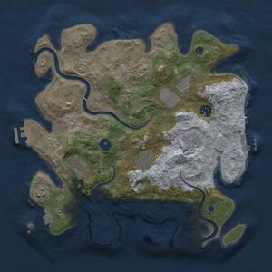Thumbnail Rust Map: Procedural Map, Size: 3500, Seed: 1299555786, 15 Monuments