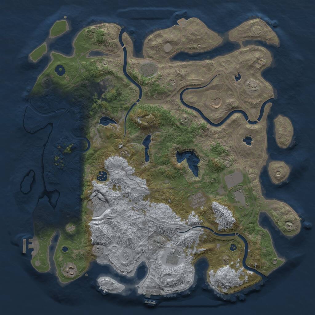 Rust Map: Procedural Map, Size: 4500, Seed: 518116278, 16 Monuments