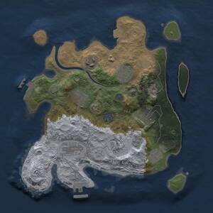 Thumbnail Rust Map: Procedural Map, Size: 3000, Seed: 2034314187, 16 Monuments