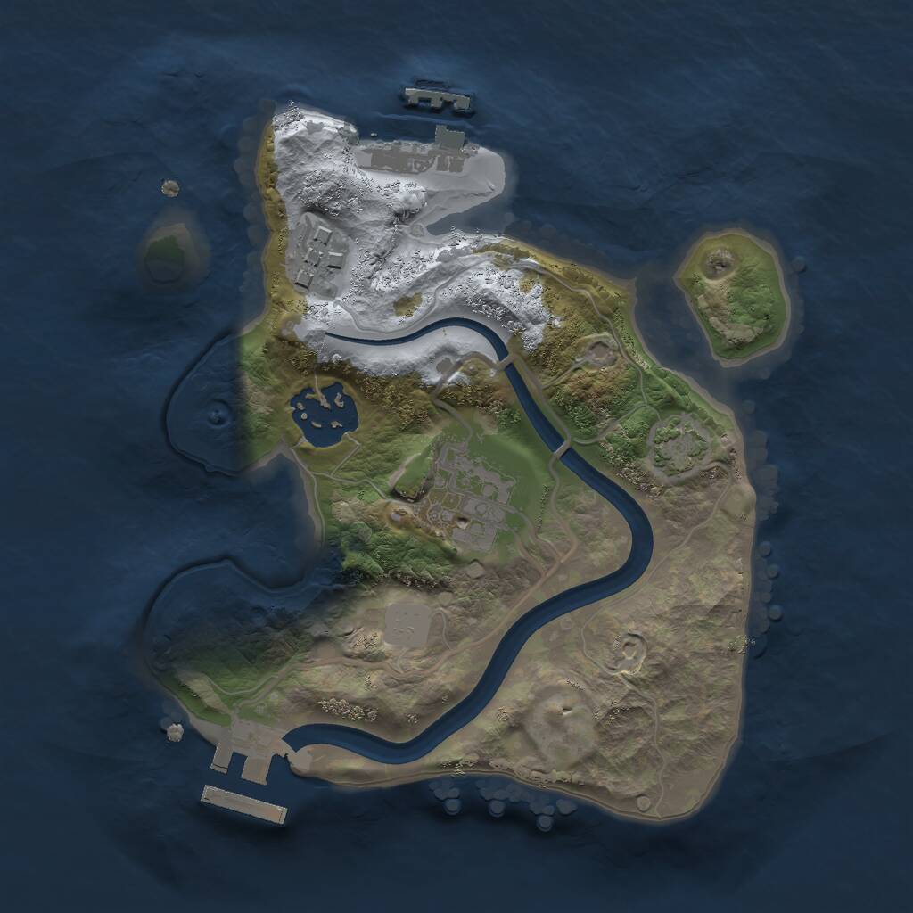 Rust Map: Procedural Map, Size: 2150, Seed: 1586544950, 7 Monuments