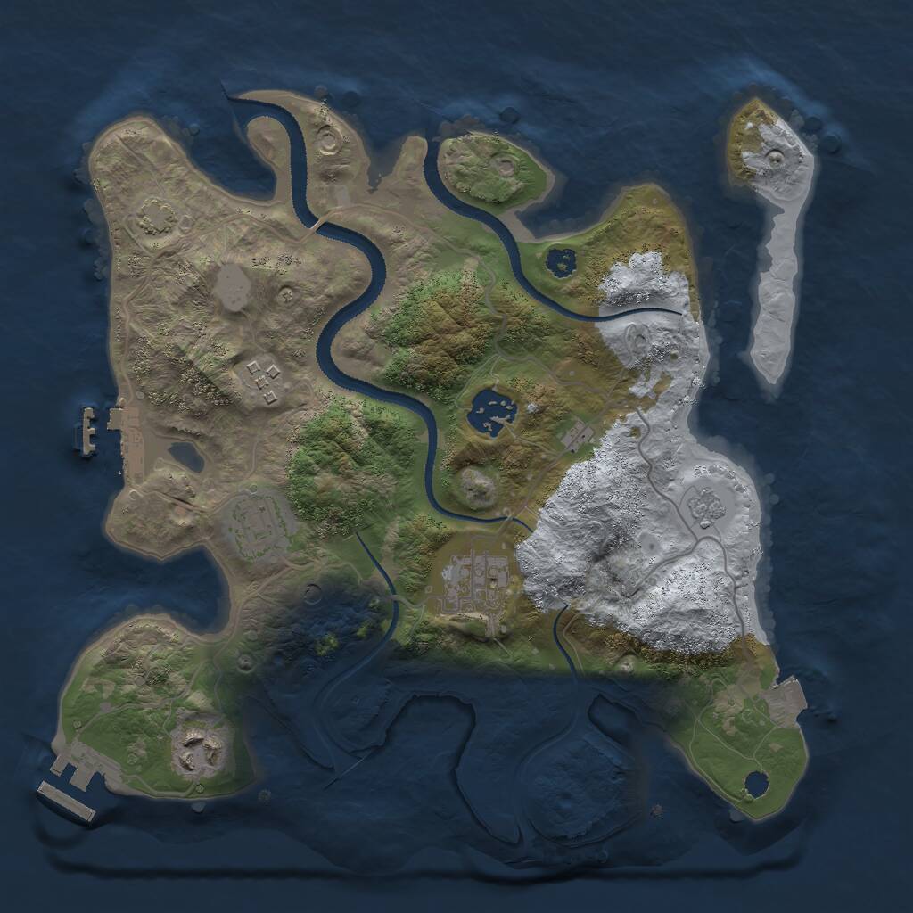 Rust Map: Procedural Map, Size: 3000, Seed: 1697753292, 11 Monuments