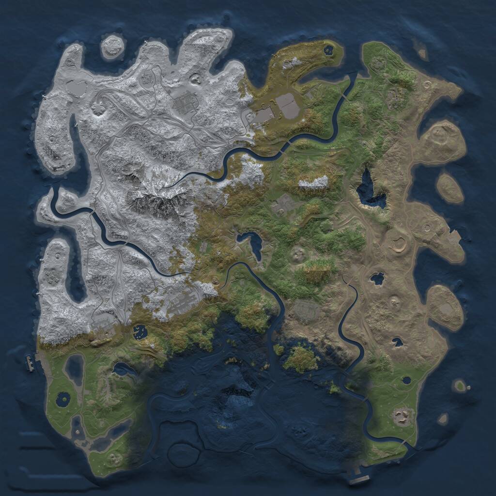 Rust Map: Procedural Map, Size: 5000, Seed: 12522352, 17 Monuments