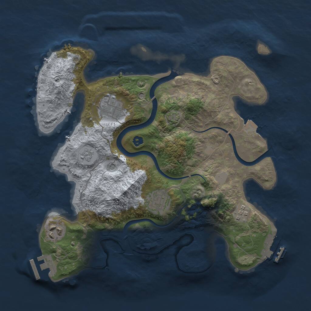 Rust Map: Procedural Map, Size: 3000, Seed: 97536452, 10 Monuments