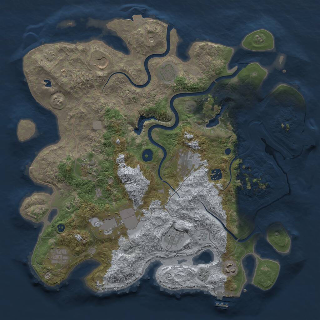 Rust Map: Procedural Map, Size: 4000, Seed: 396398087, 16 Monuments