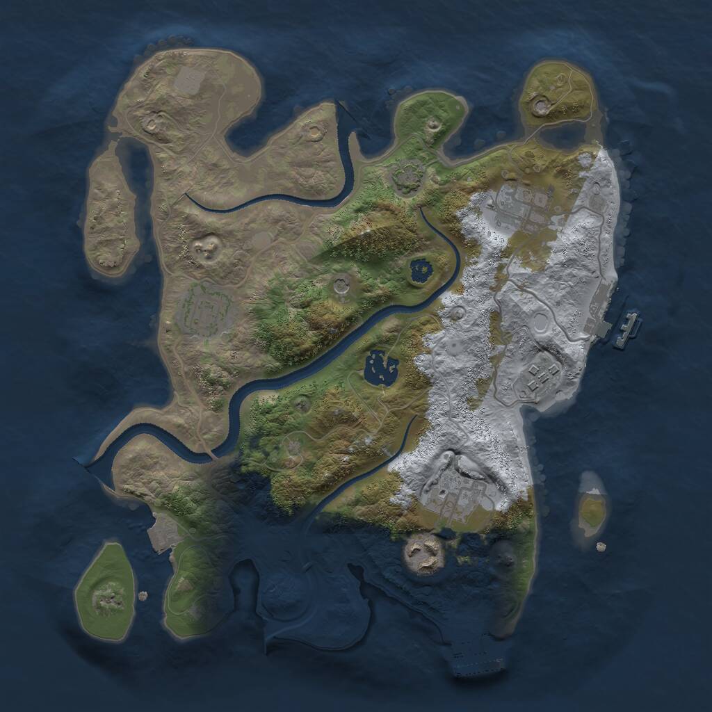 Rust Map: Procedural Map, Size: 3000, Seed: 803207593, 11 Monuments