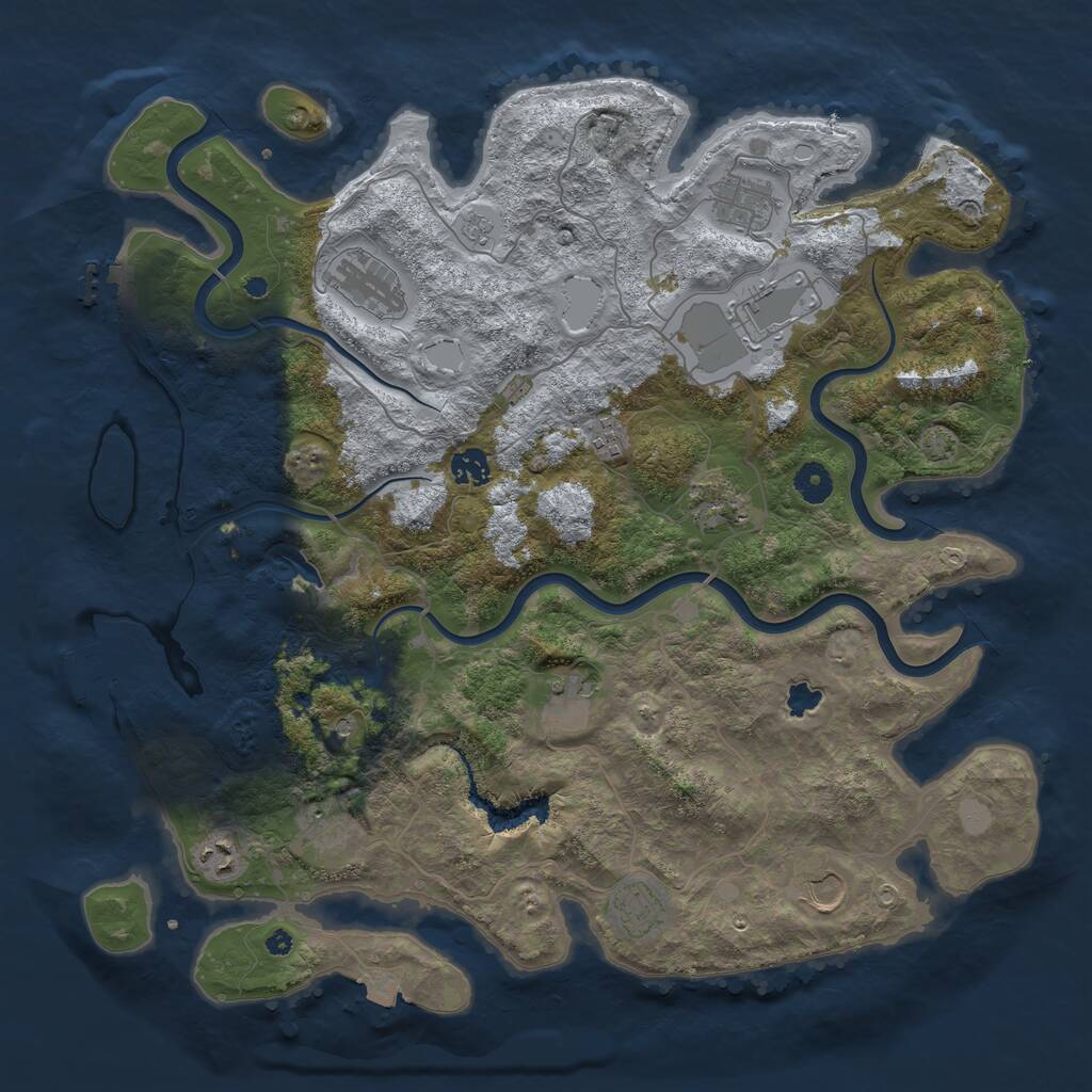 Rust Map: Procedural Map, Size: 4200, Seed: 16092005, 17 Monuments