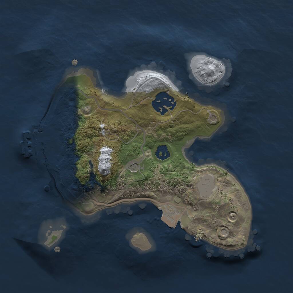 Rust Map: Procedural Map, Size: 2000, Seed: 1978900236, 4 Monuments