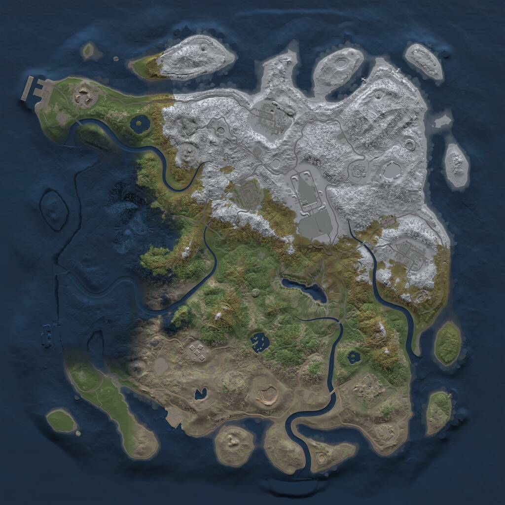 Rust Map: Procedural Map, Size: 4000, Seed: 160354289, 15 Monuments