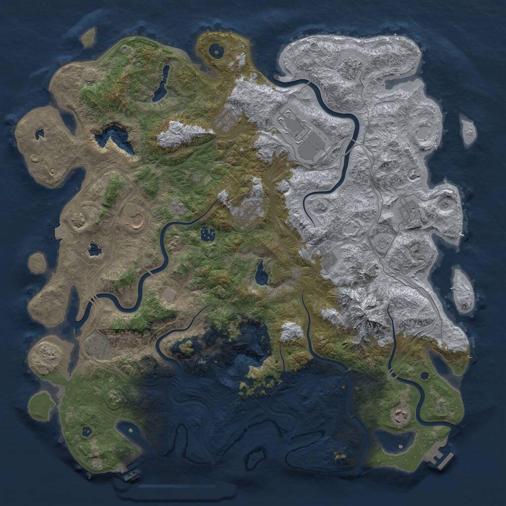 Rust Map: Procedural Map, Size: 5000, Seed: 90689584, 17 Monuments