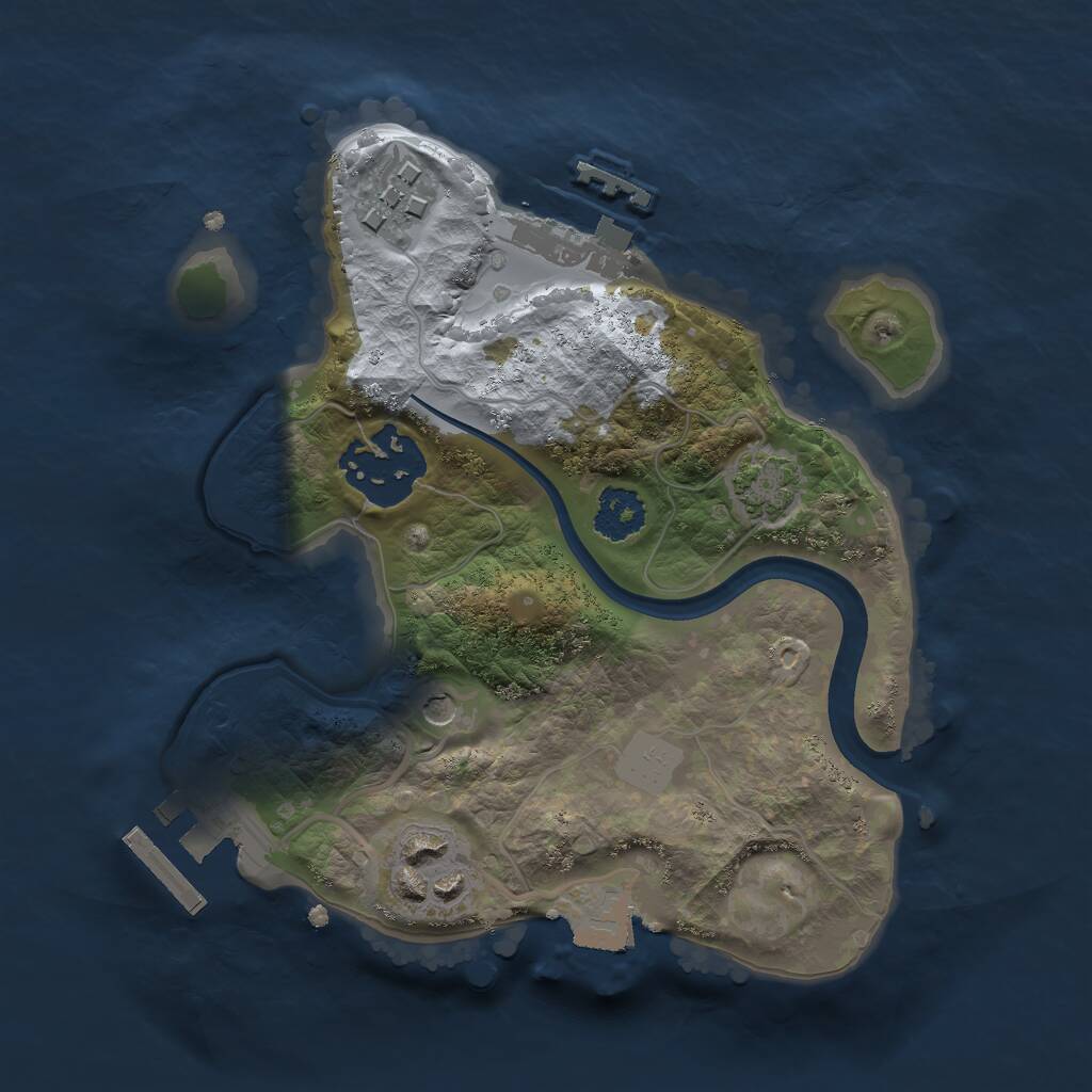 Rust Map: Procedural Map, Size: 2100, Seed: 1586544950, 8 Monuments