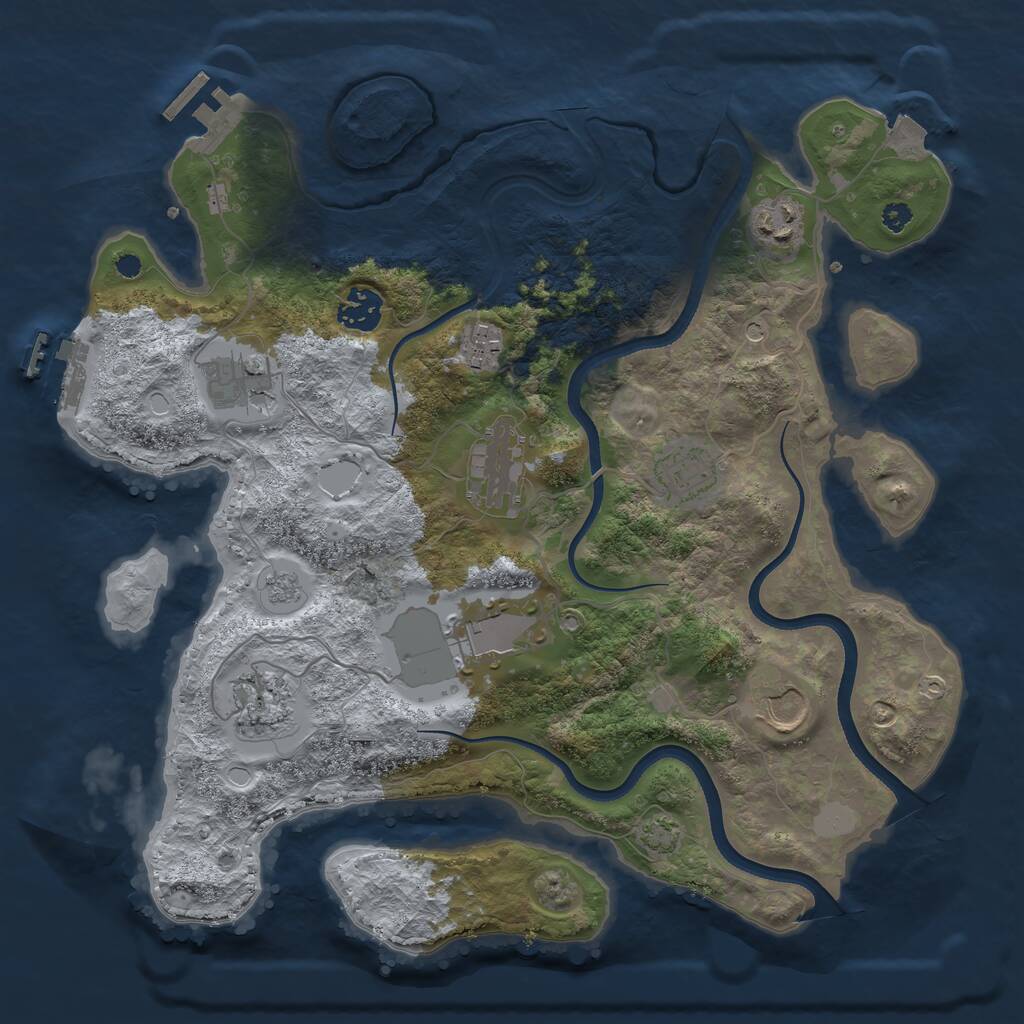 Rust Map: Procedural Map, Size: 3500, Seed: 959860670, 15 Monuments