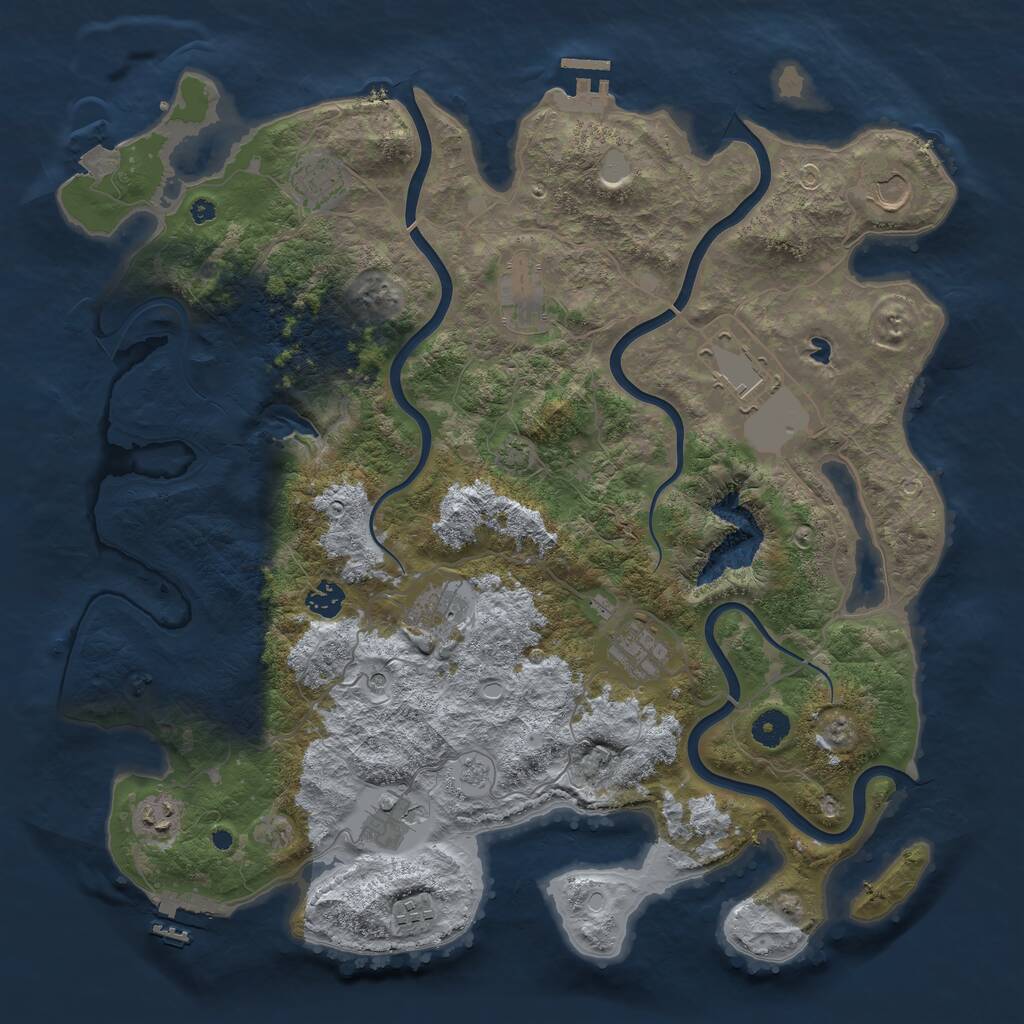 Rust Map: Procedural Map, Size: 4200, Seed: 5678909, 16 Monuments