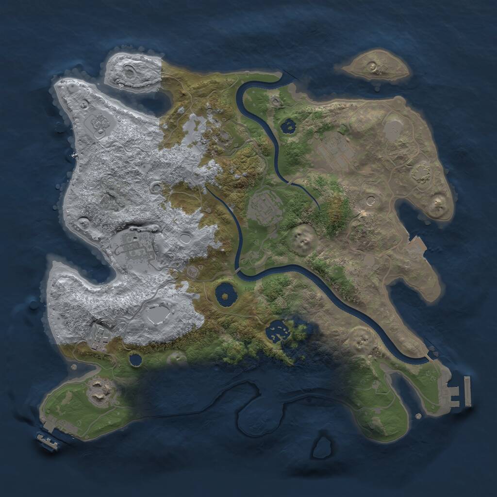 Rust Map: Procedural Map, Size: 3300, Seed: 181818, 13 Monuments