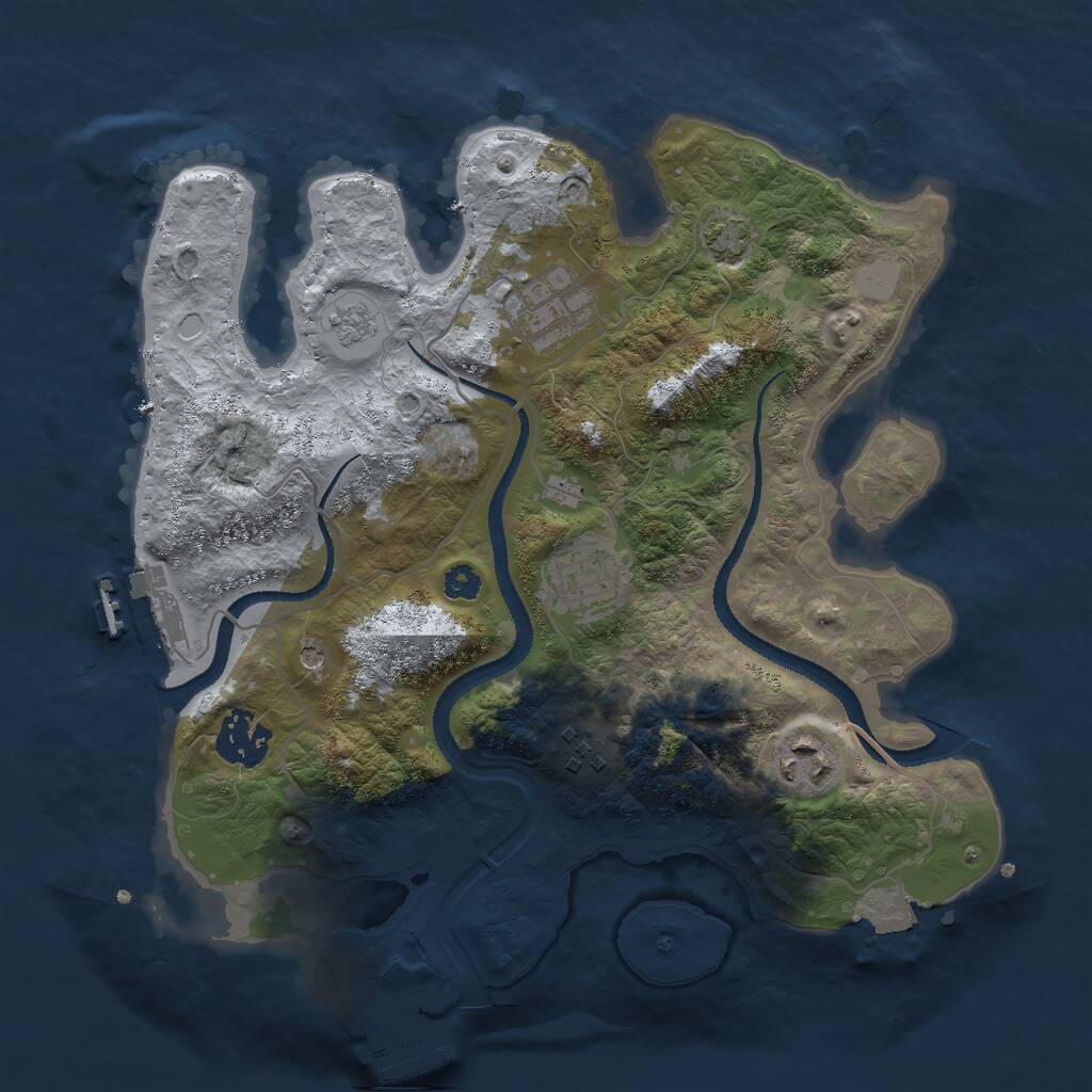 Rust Map: Procedural Map, Size: 3000, Seed: 12522352, 11 Monuments