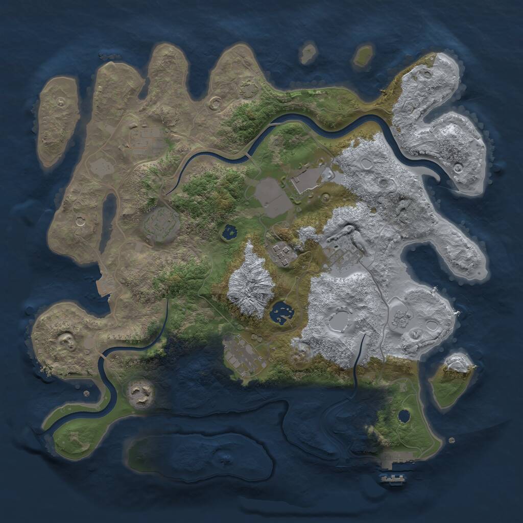 Rust Map: Procedural Map, Size: 3500, Seed: 98789754, 13 Monuments