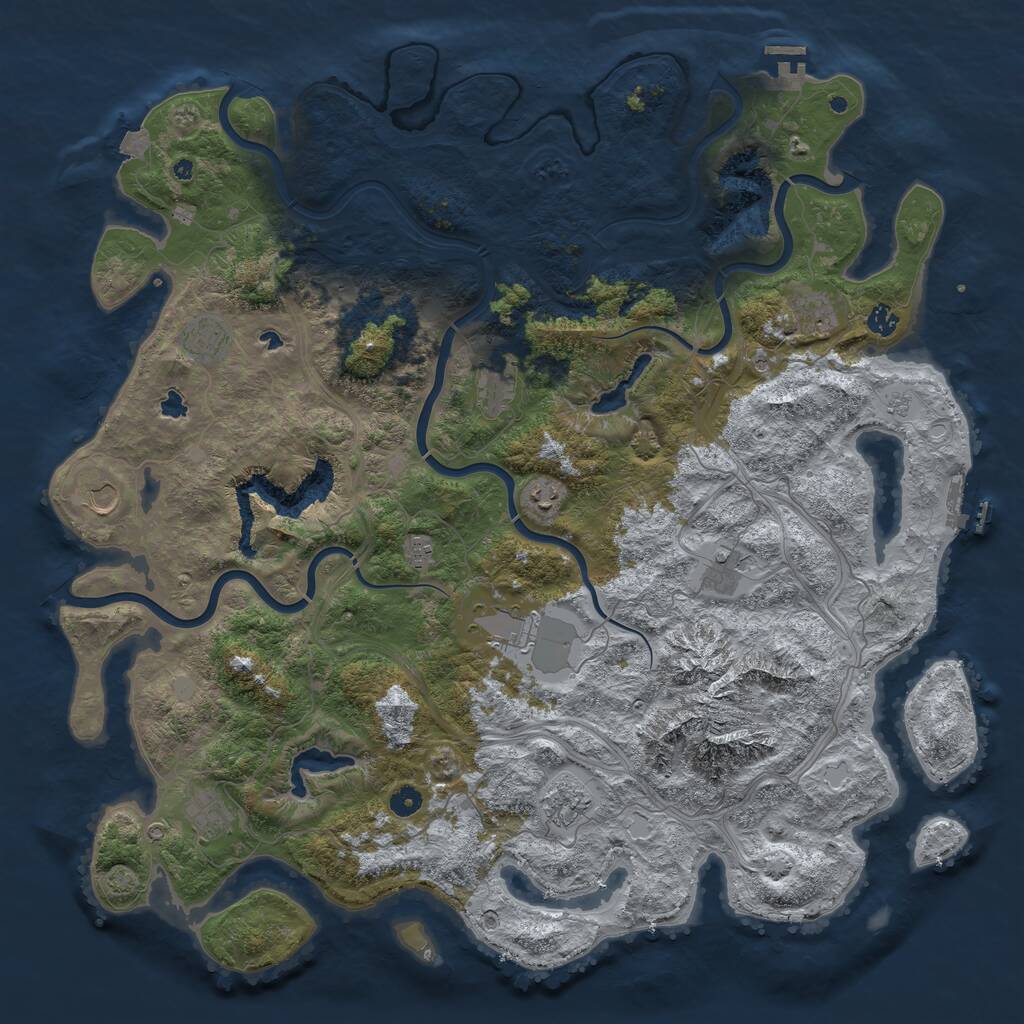 Rust Map: Procedural Map, Size: 5000, Seed: 298914899, 17 Monuments