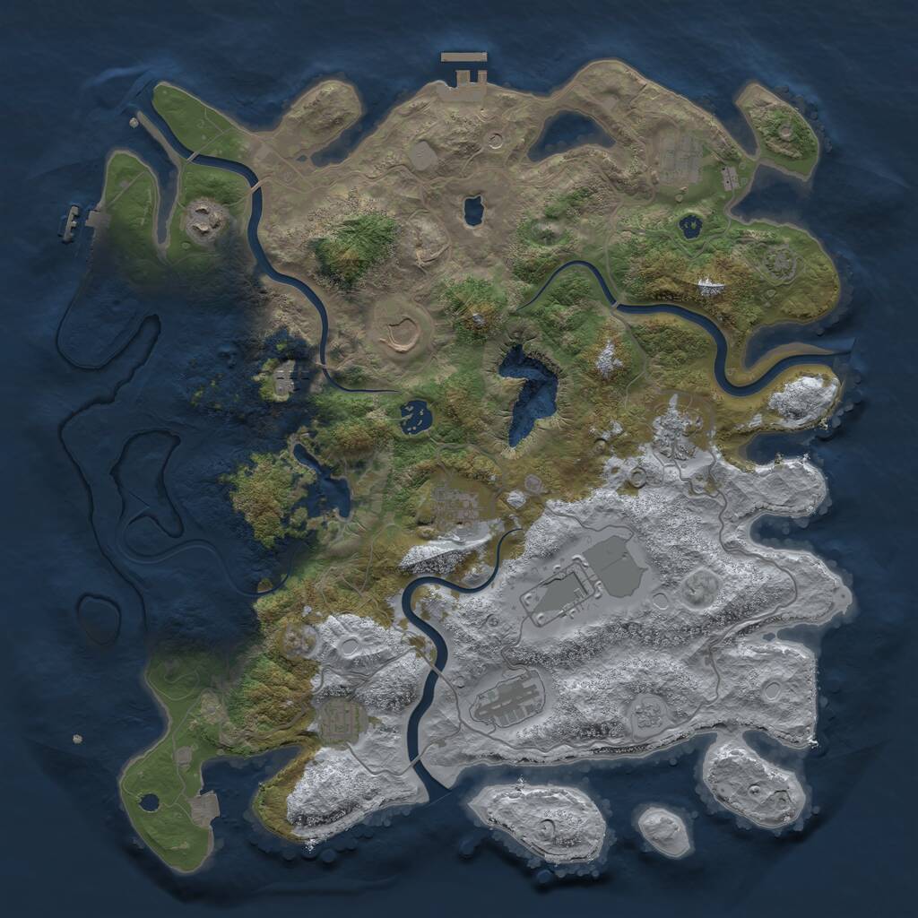 Rust Map: Procedural Map, Size: 4050, Seed: 2090084193, 16 Monuments