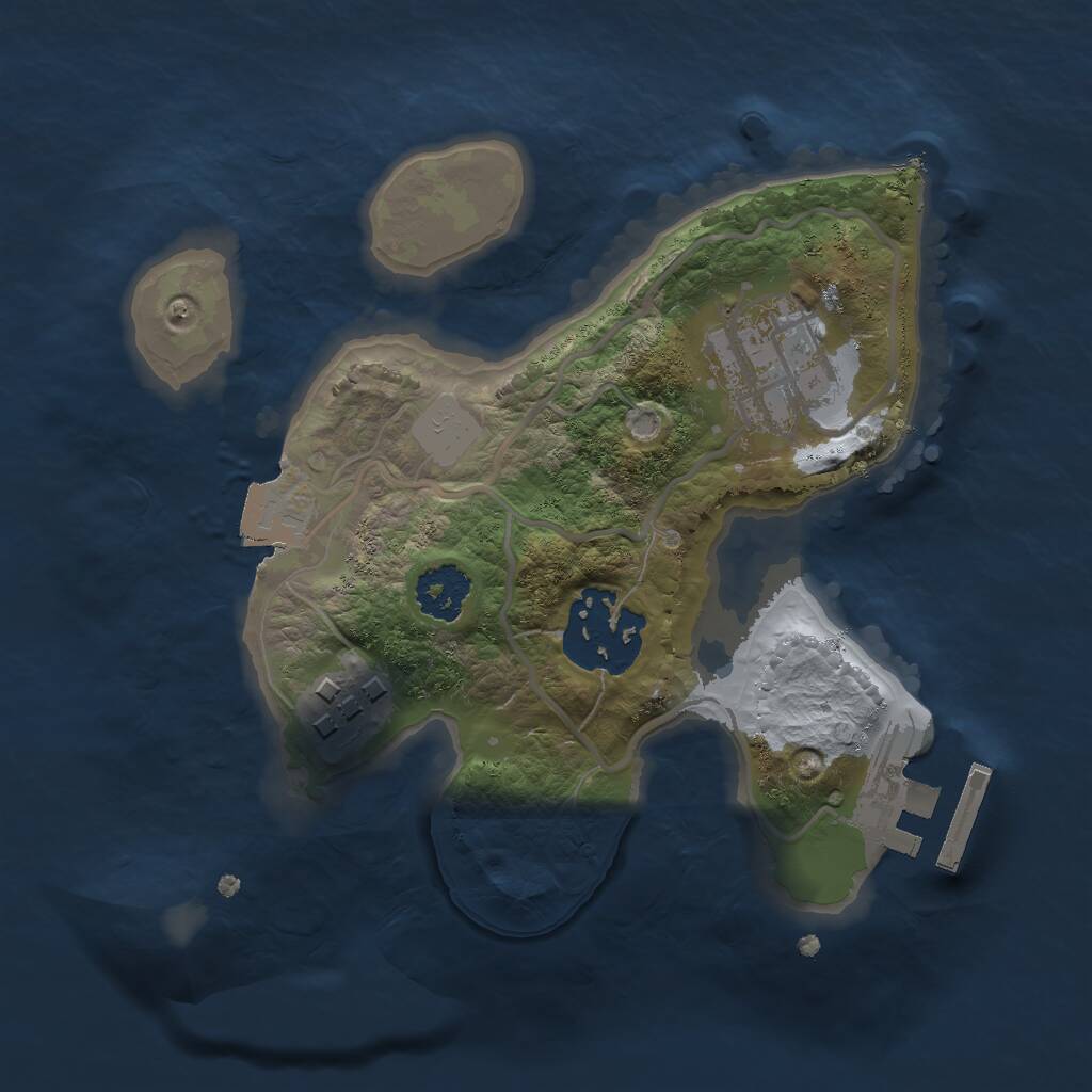 Rust Map: Procedural Map, Size: 2000, Seed: 204619563, 5 Monuments