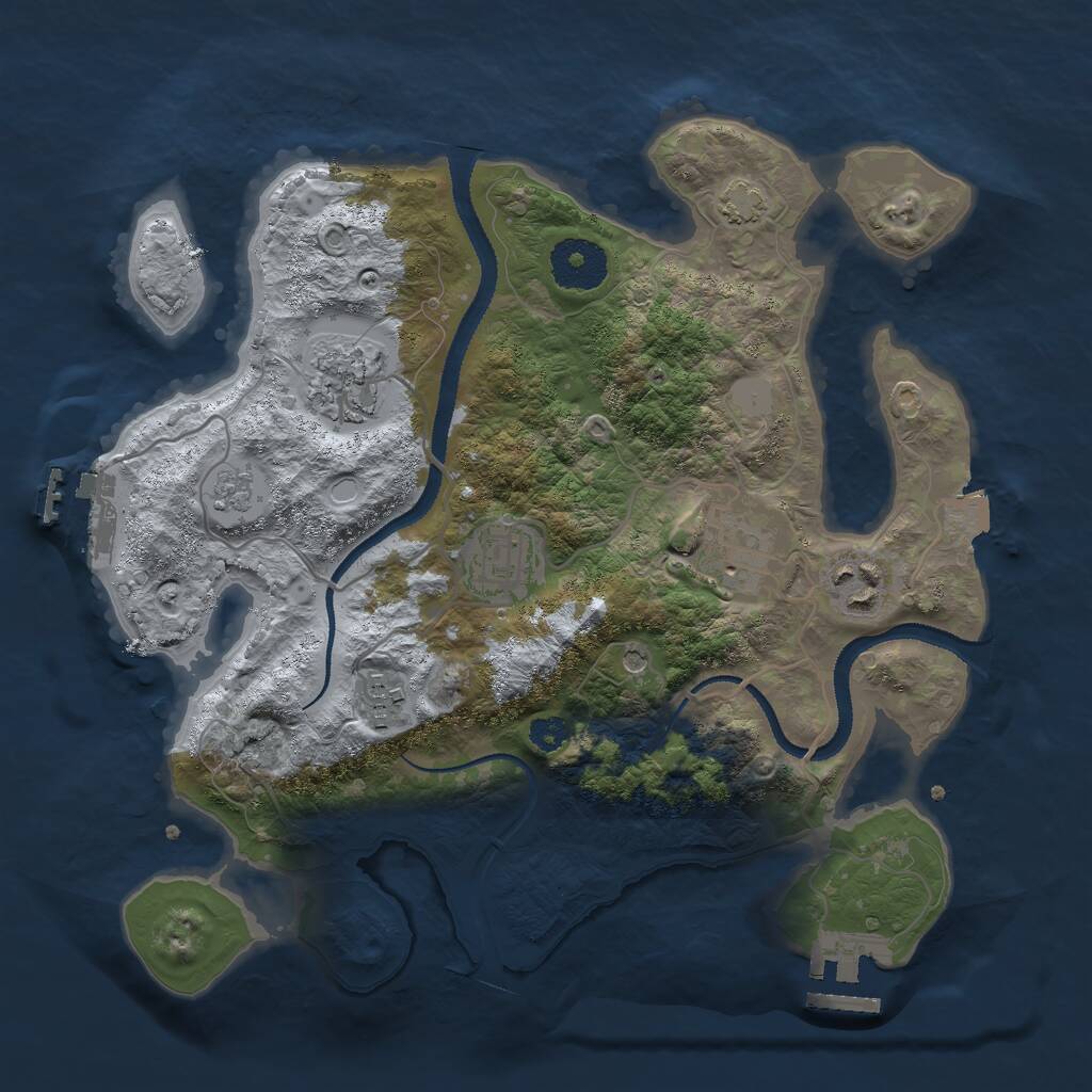 Rust Map: Procedural Map, Size: 3000, Seed: 1018896363, 11 Monuments
