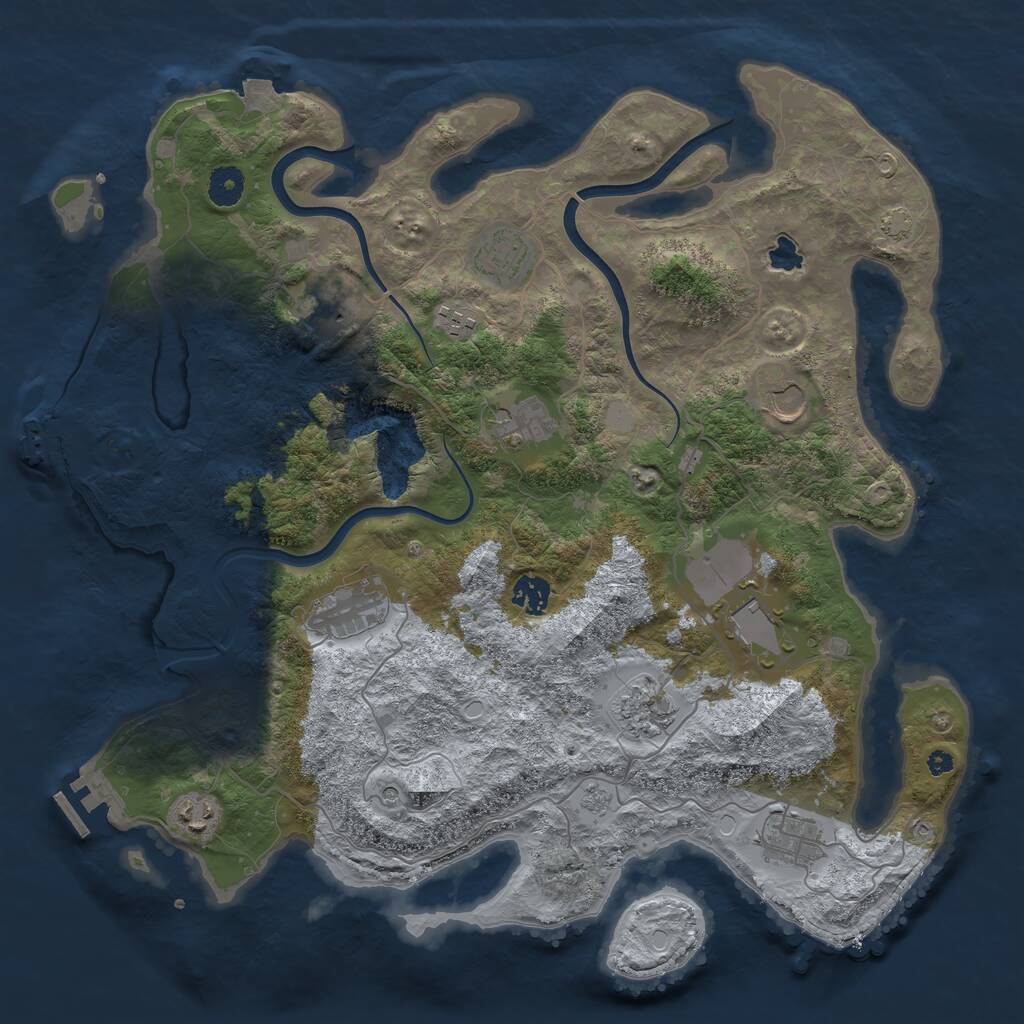 Rust Map: Procedural Map, Size: 4000, Seed: 2835417, 17 Monuments