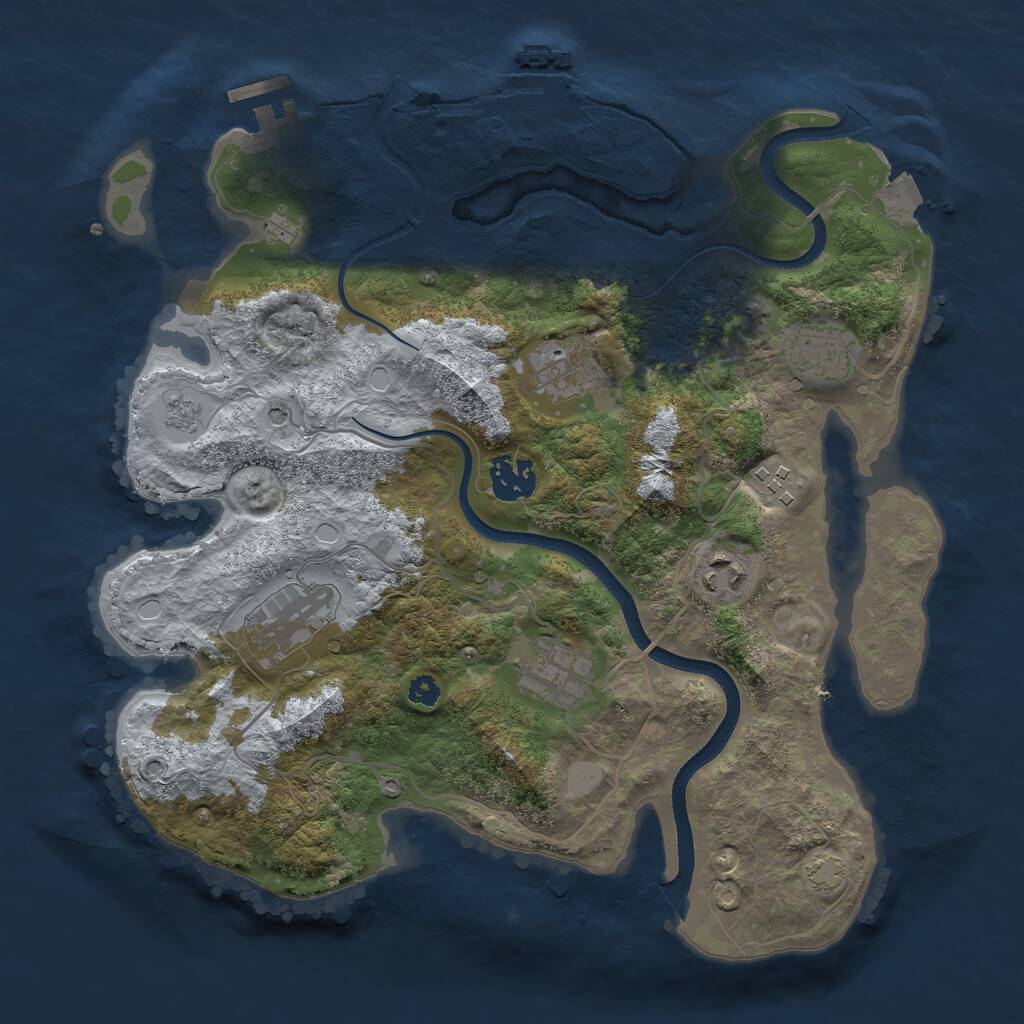 Rust Map: Procedural Map, Size: 3300, Seed: 450000, 13 Monuments