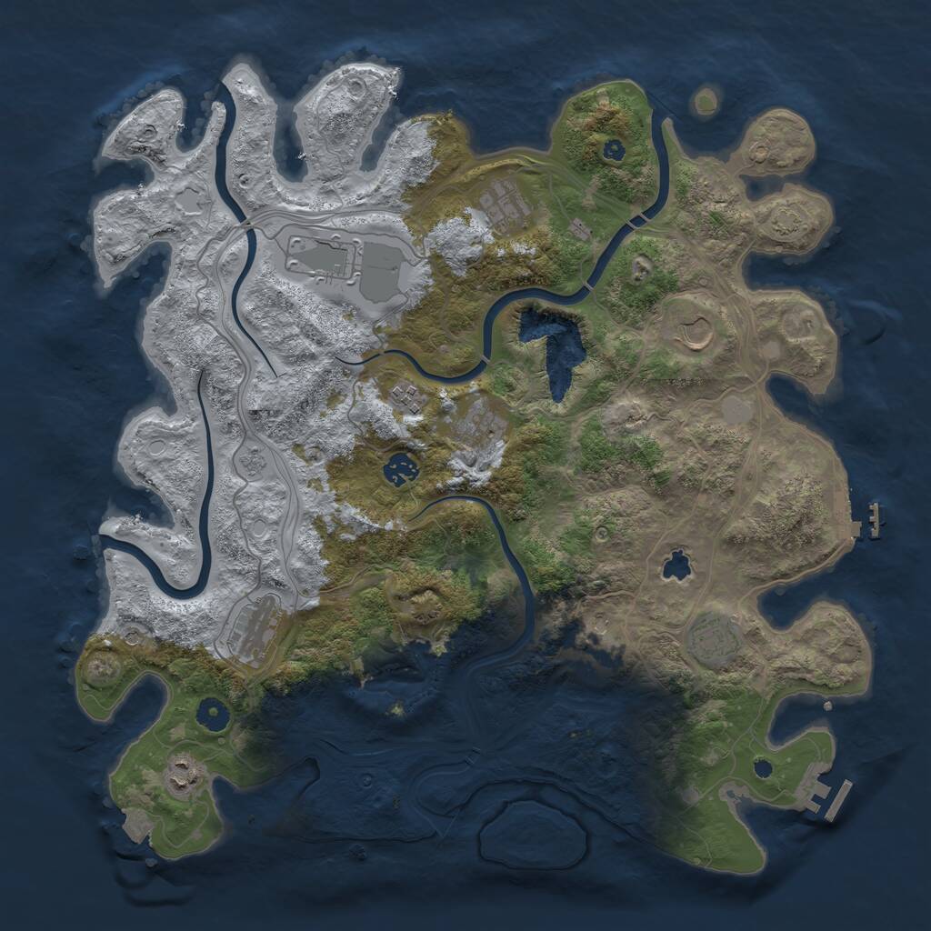 Rust Map: Procedural Map, Size: 4250, Seed: 2739754, 16 Monuments