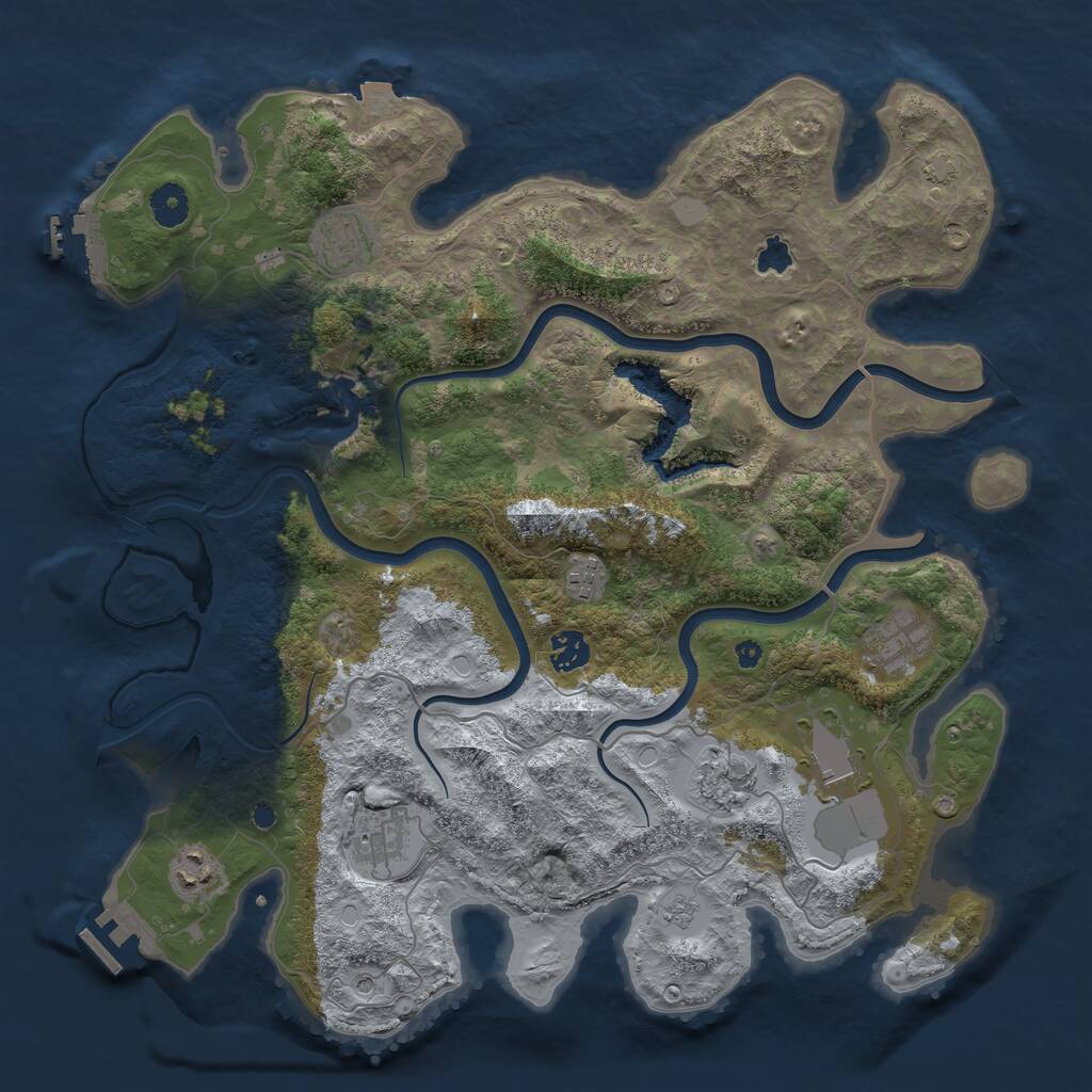 Rust Map: Procedural Map, Size: 4000, Seed: 771204, 14 Monuments
