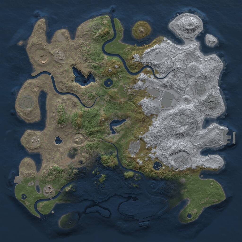 Rust Map: Procedural Map, Size: 4200, Seed: 121105, 17 Monuments