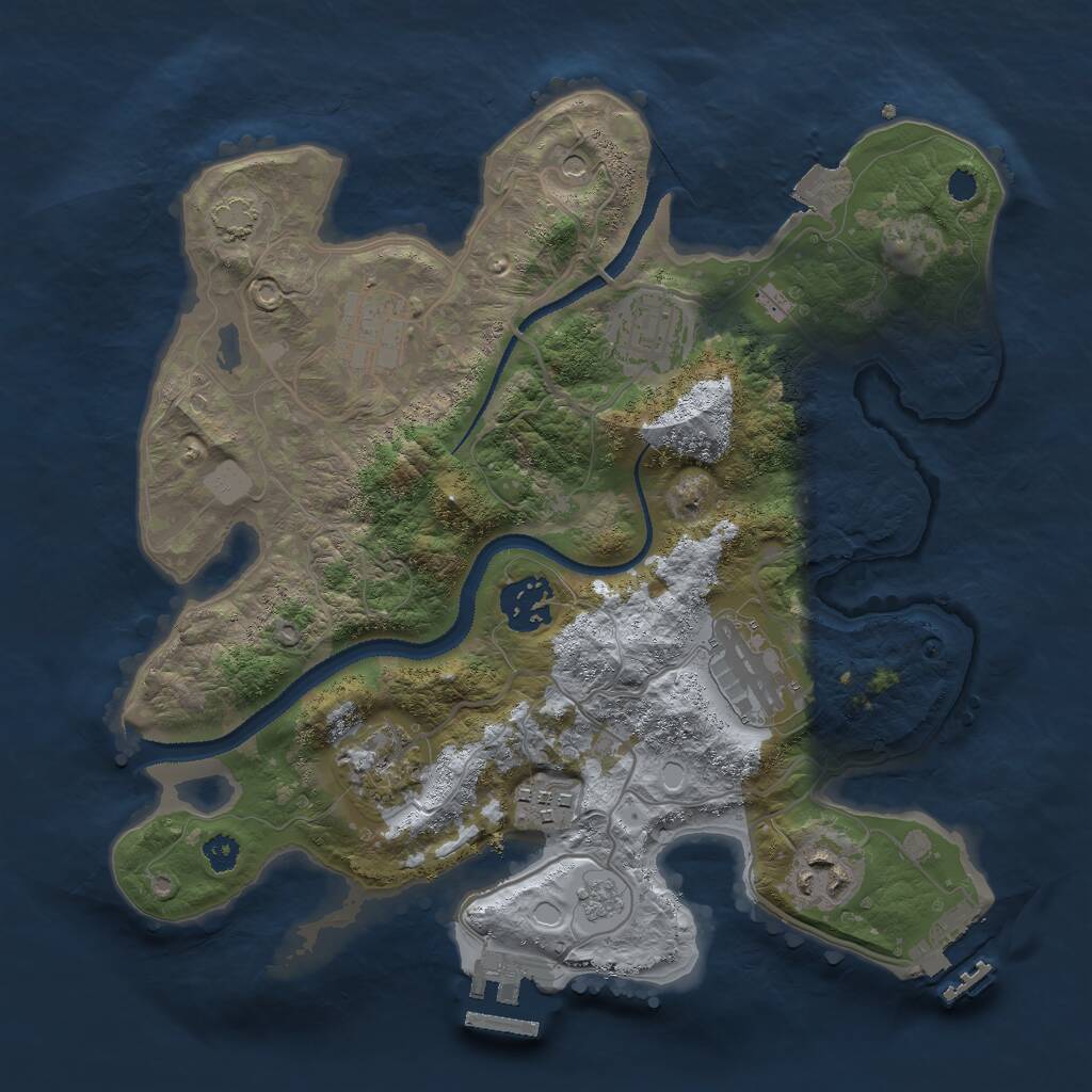 Rust Map: Procedural Map, Size: 3000, Seed: 547562357, 13 Monuments