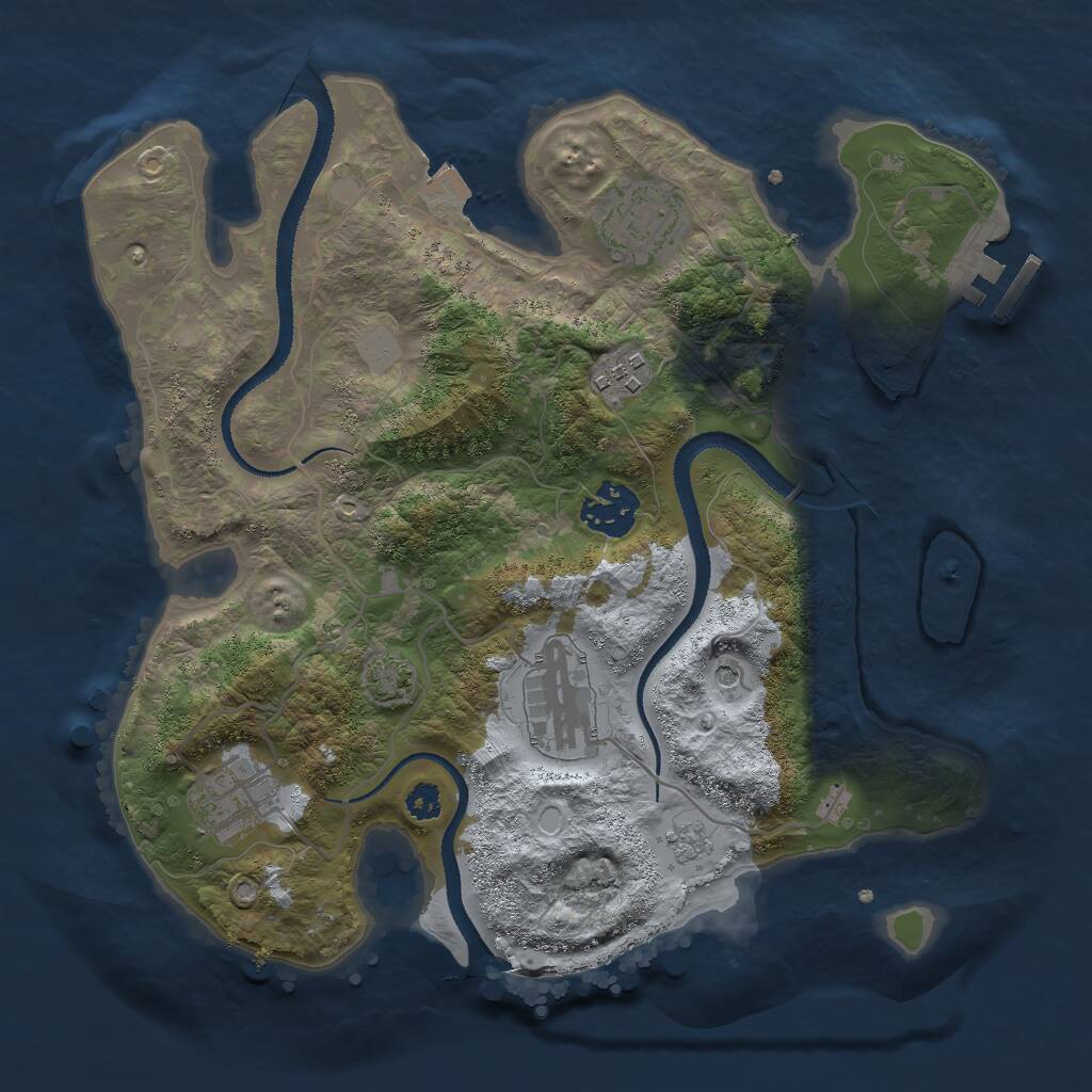 Rust Map: Procedural Map, Size: 3000, Seed: 1890111823, 10 Monuments