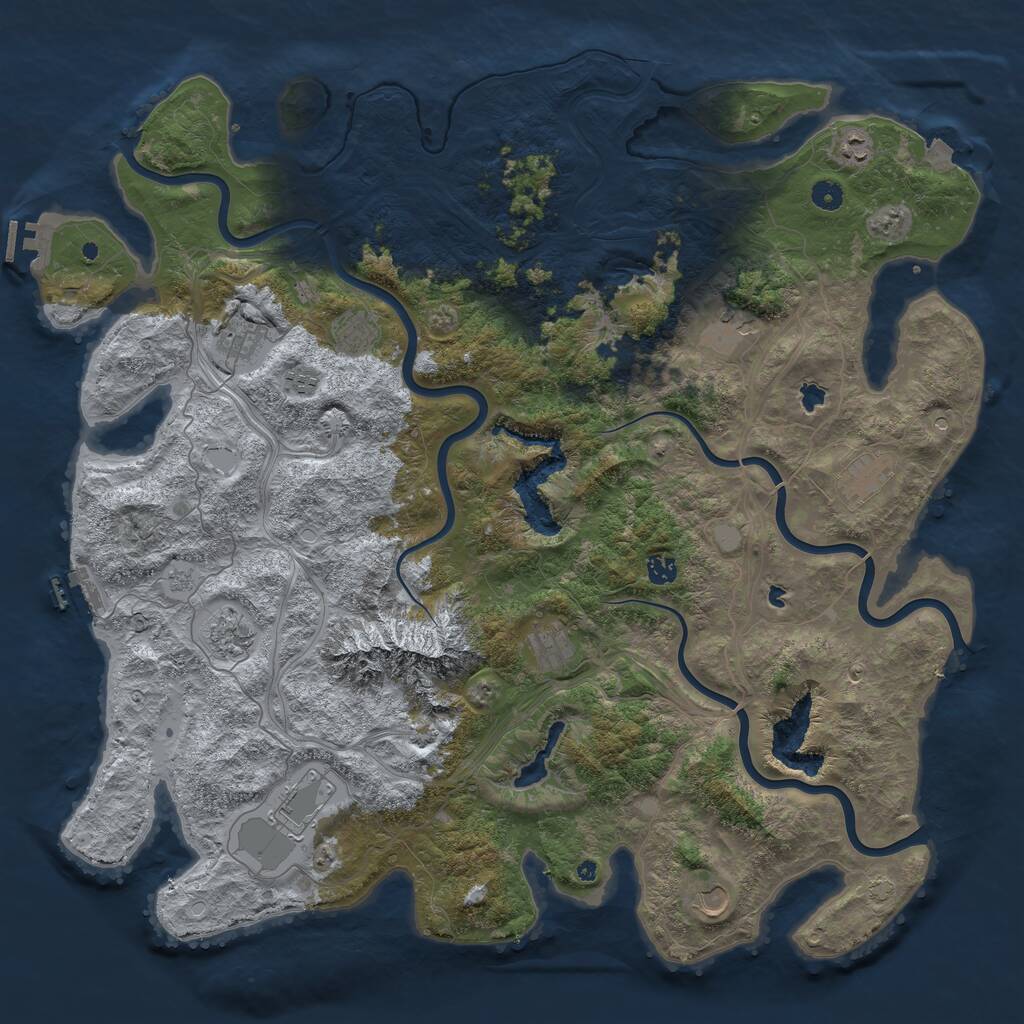 Rust Map: Procedural Map, Size: 5000, Seed: 18731507, 17 Monuments