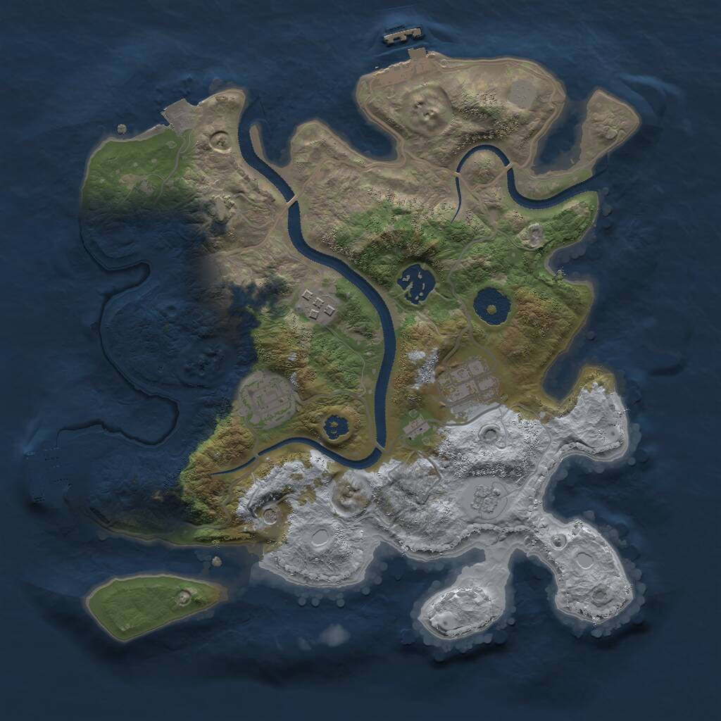 Rust Map: Procedural Map, Size: 3000, Seed: 673545641, 10 Monuments