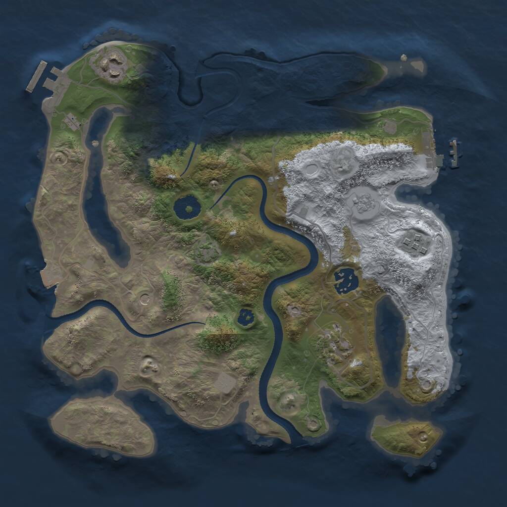 Rust Map: Procedural Map, Size: 3000, Seed: 72720307, 10 Monuments
