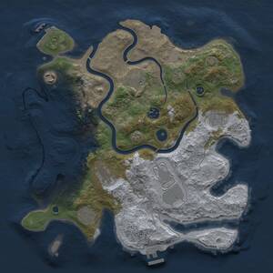 Thumbnail Rust Map: Procedural Map, Size: 3500, Seed: 1445696375, 14 Monuments