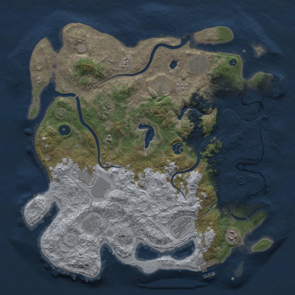 Rust Map: Procedural Map, Size: 4000, Seed: 85720386, 15 Monuments