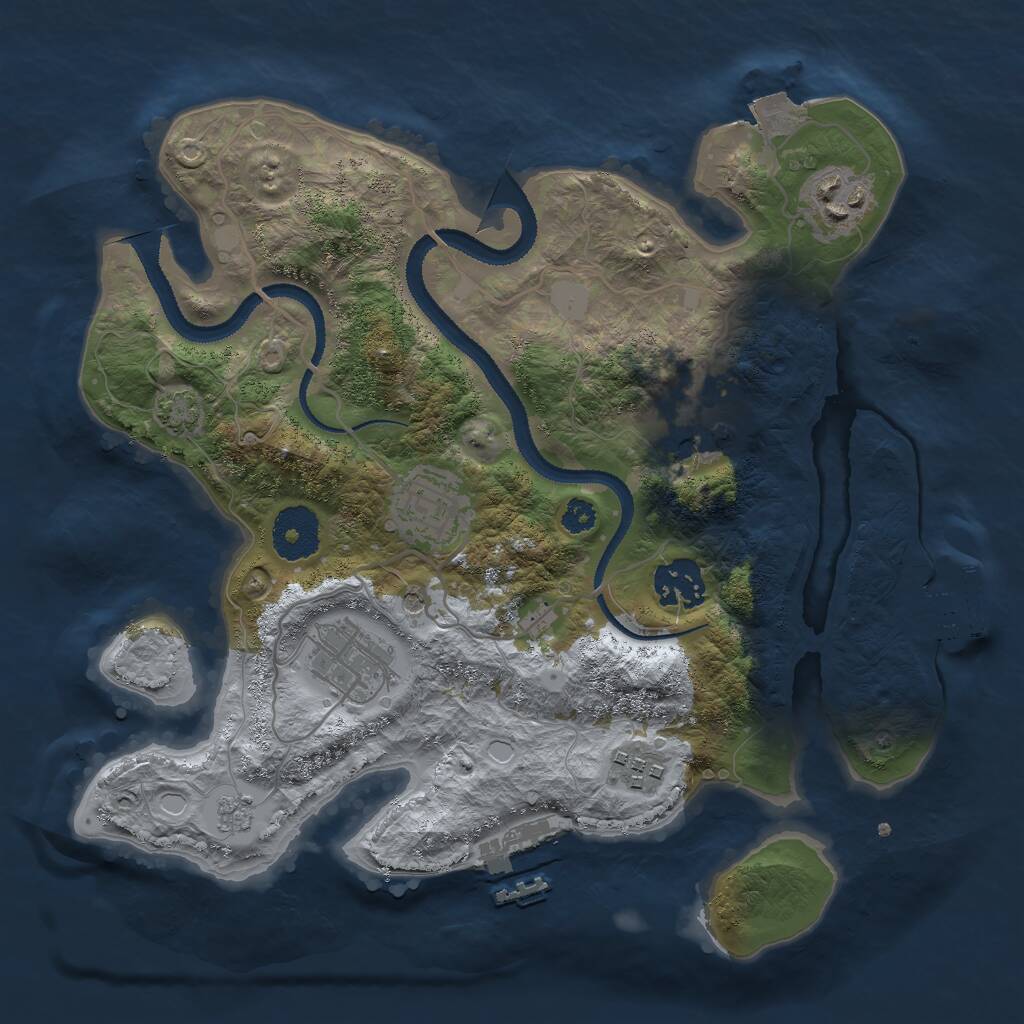 Rust Map: Procedural Map, Size: 3000, Seed: 5563589, 12 Monuments