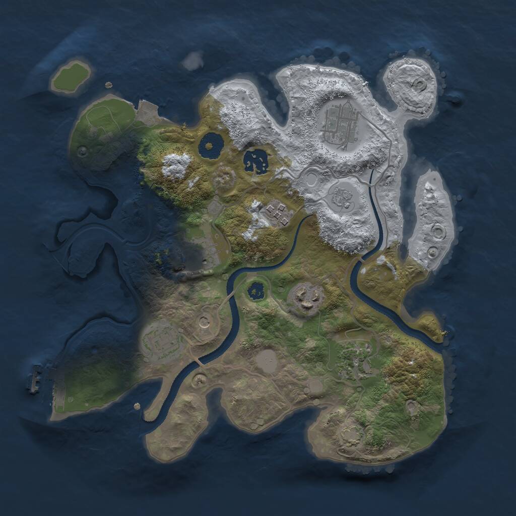Rust Map: Procedural Map, Size: 3000, Seed: 113481, 12 Monuments