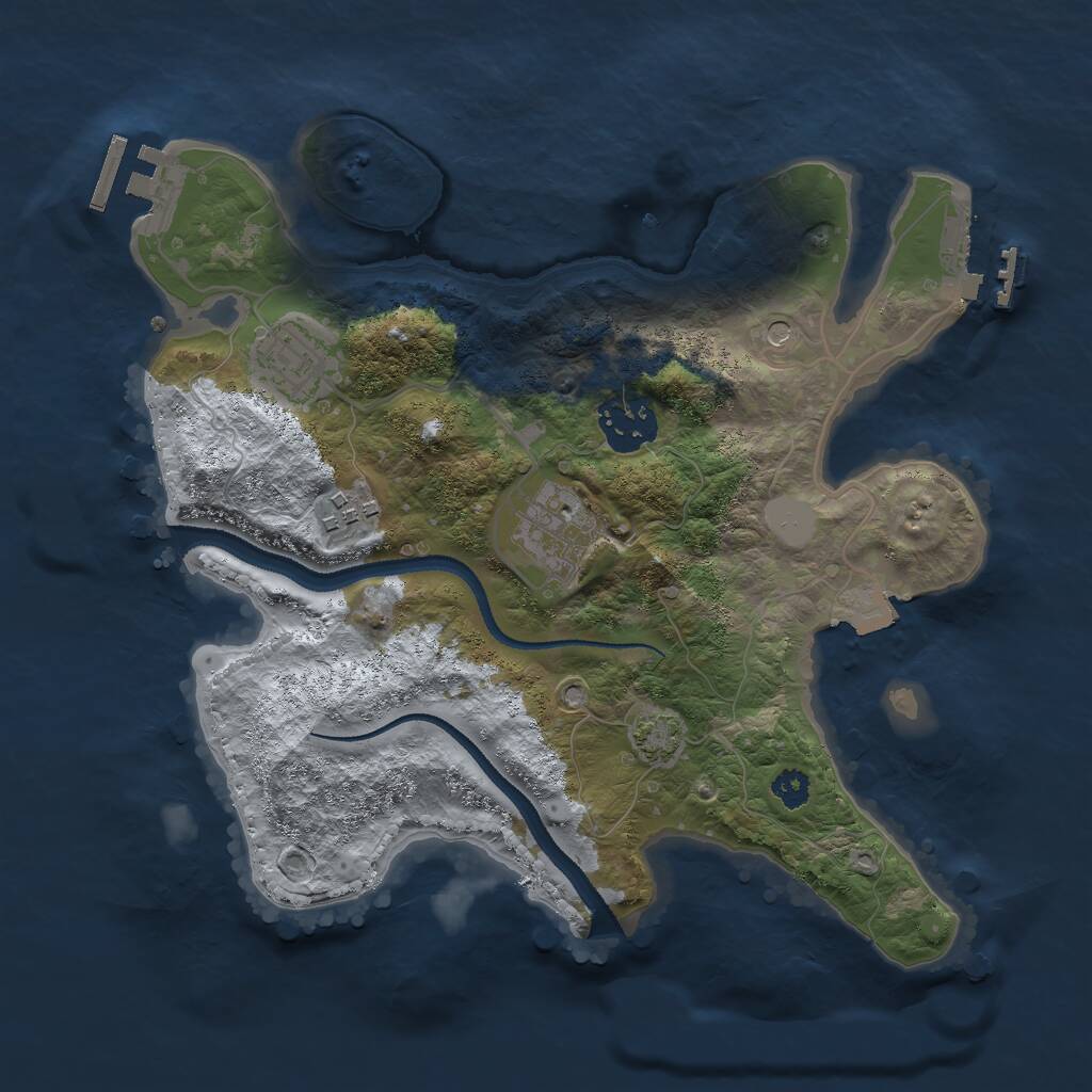 Rust Map: Procedural Map, Size: 2850, Seed: 54321, 9 Monuments