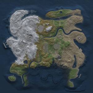 Thumbnail Rust Map: Procedural Map, Size: 3500, Seed: 172734, 14 Monuments