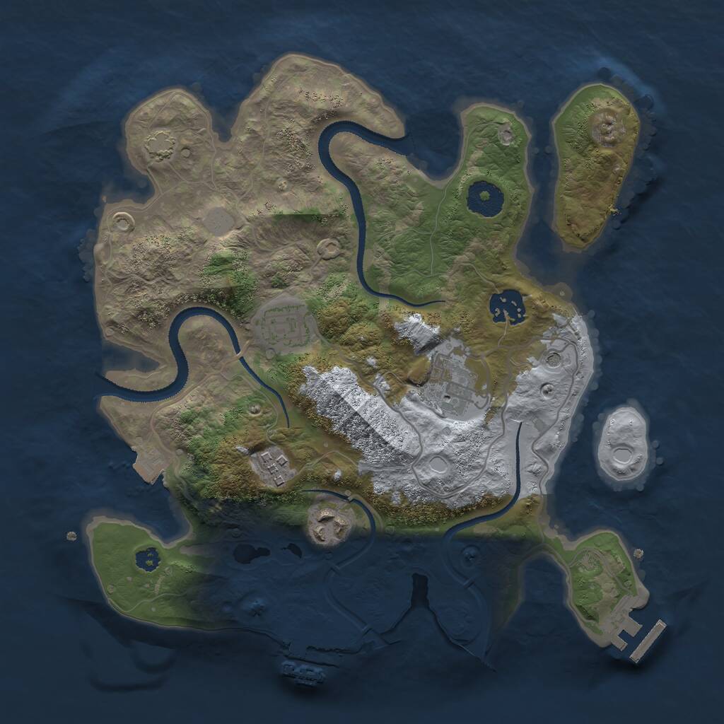 Rust Map: Procedural Map, Size: 3000, Seed: 751351342, 10 Monuments