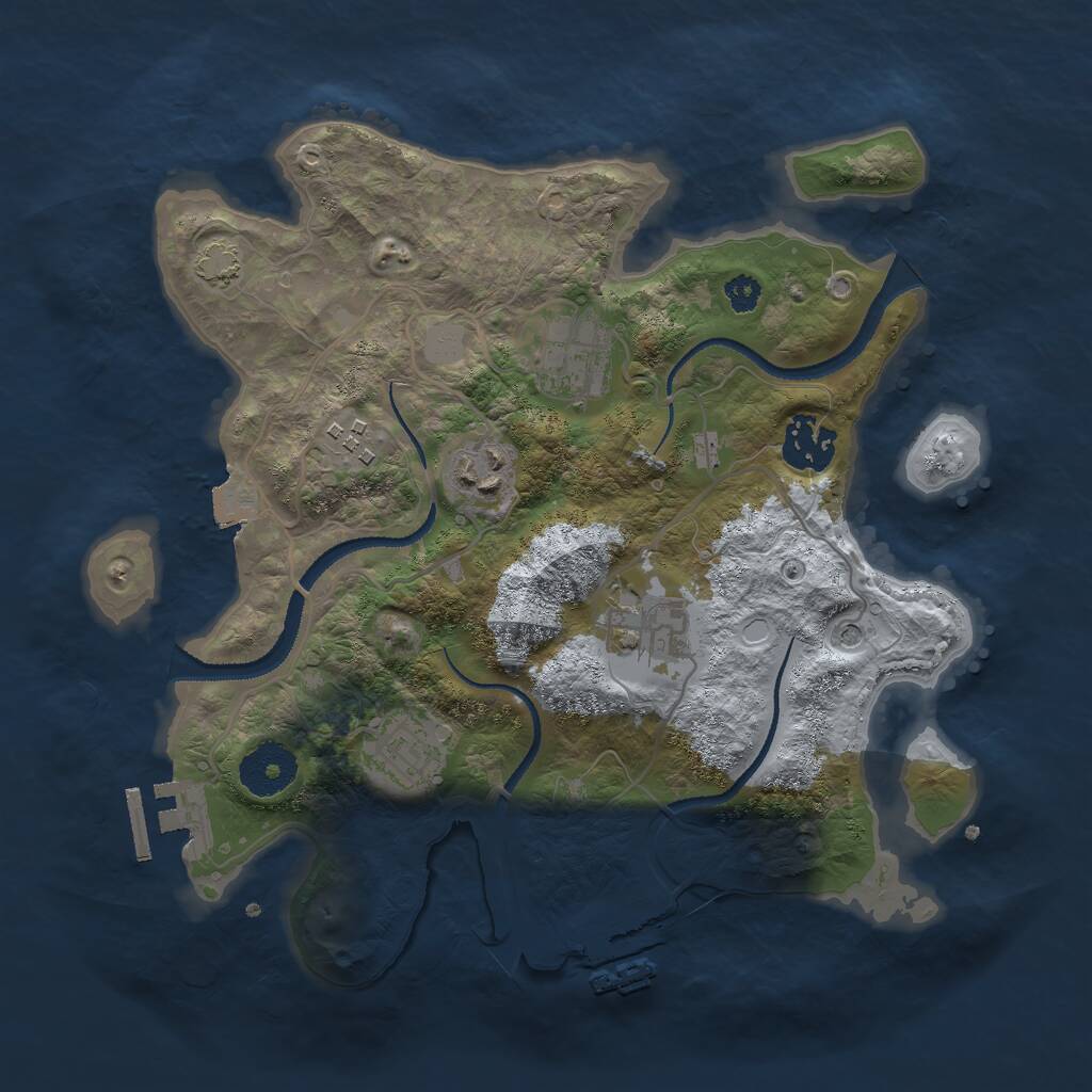 Rust Map: Procedural Map, Size: 3000, Seed: 204619563, 11 Monuments