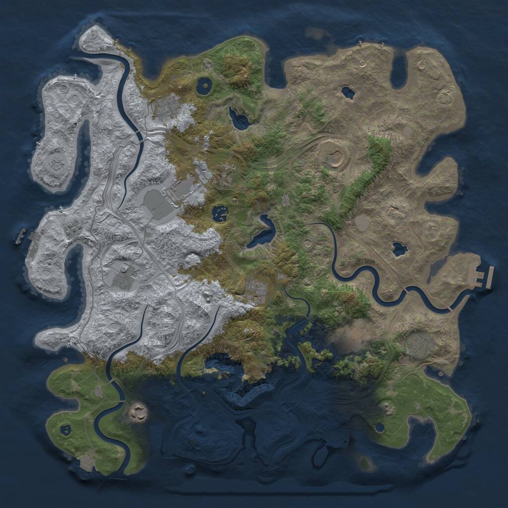 Rust Map: Procedural Map, Size: 4500, Seed: 56548973, 17 Monuments