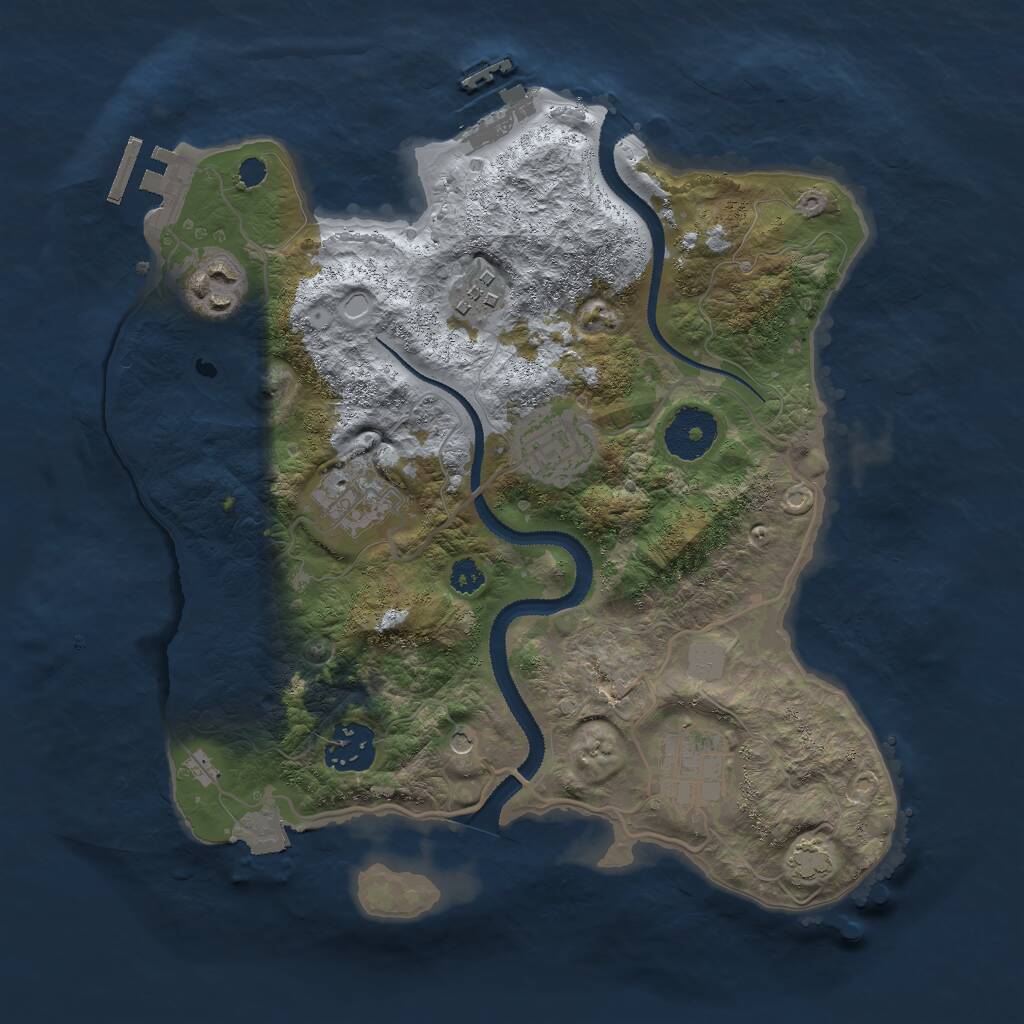 Rust Map: Procedural Map, Size: 3000, Seed: 1414363719, 11 Monuments