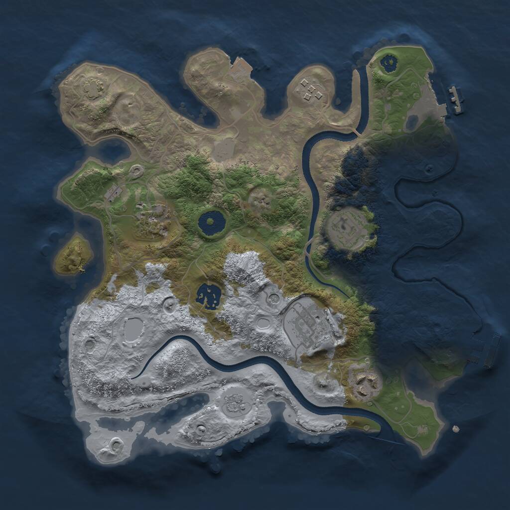 Rust Map: Procedural Map, Size: 3000, Seed: 20260613, 12 Monuments