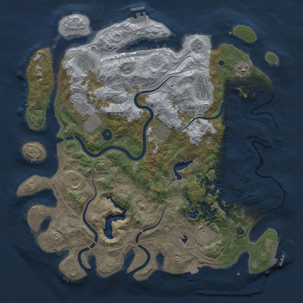 Rust Map: Procedural Map, Size: 4250, Seed: 296817807, 15 Monuments