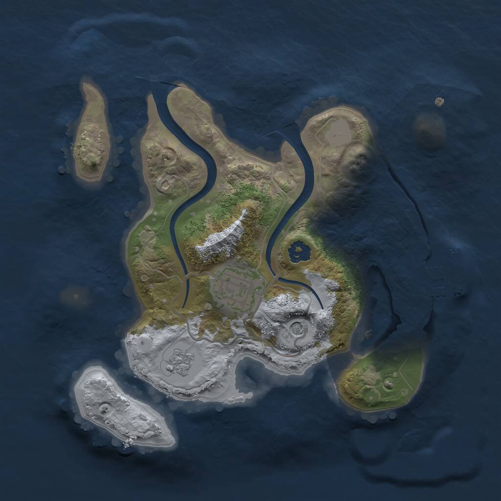 Rust Map: Procedural Map, Size: 2250, Seed: 36584209, 5 Monuments
