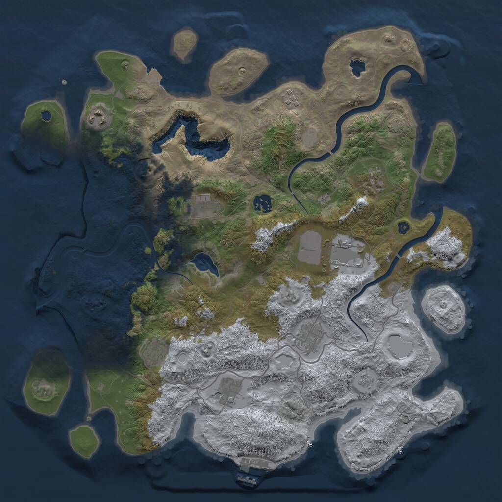 Rust Map: Procedural Map, Size: 4000, Seed: 678425, 15 Monuments